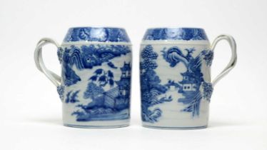 Pair of Chinese export mugs