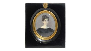 19th Century French School - Portrait of Mdme Ramat nee Nicolas | polychrome enamel
