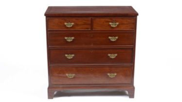 A Georgian mahogany and banded chest of drawers