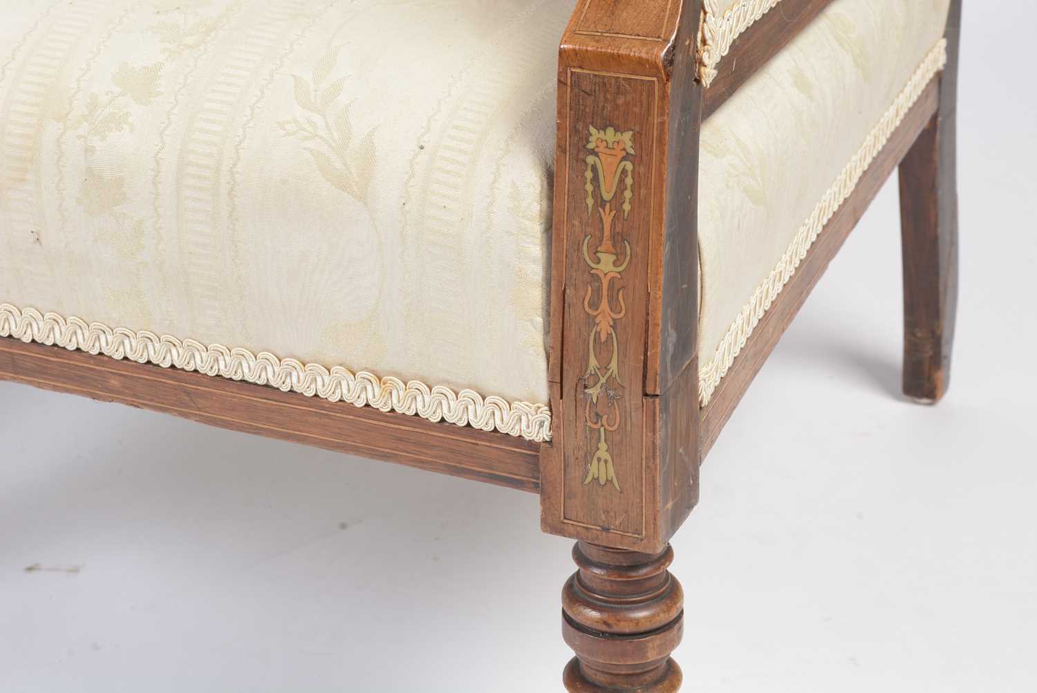 Two Edwardian inlaid rosewood easy chairs - Image 4 of 13