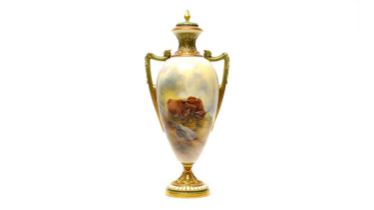 Royal Worcester vase by James Stinton