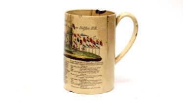 A rare late 18th century creamware mug