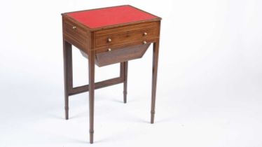 A George III mahogany and line inlaid worktable