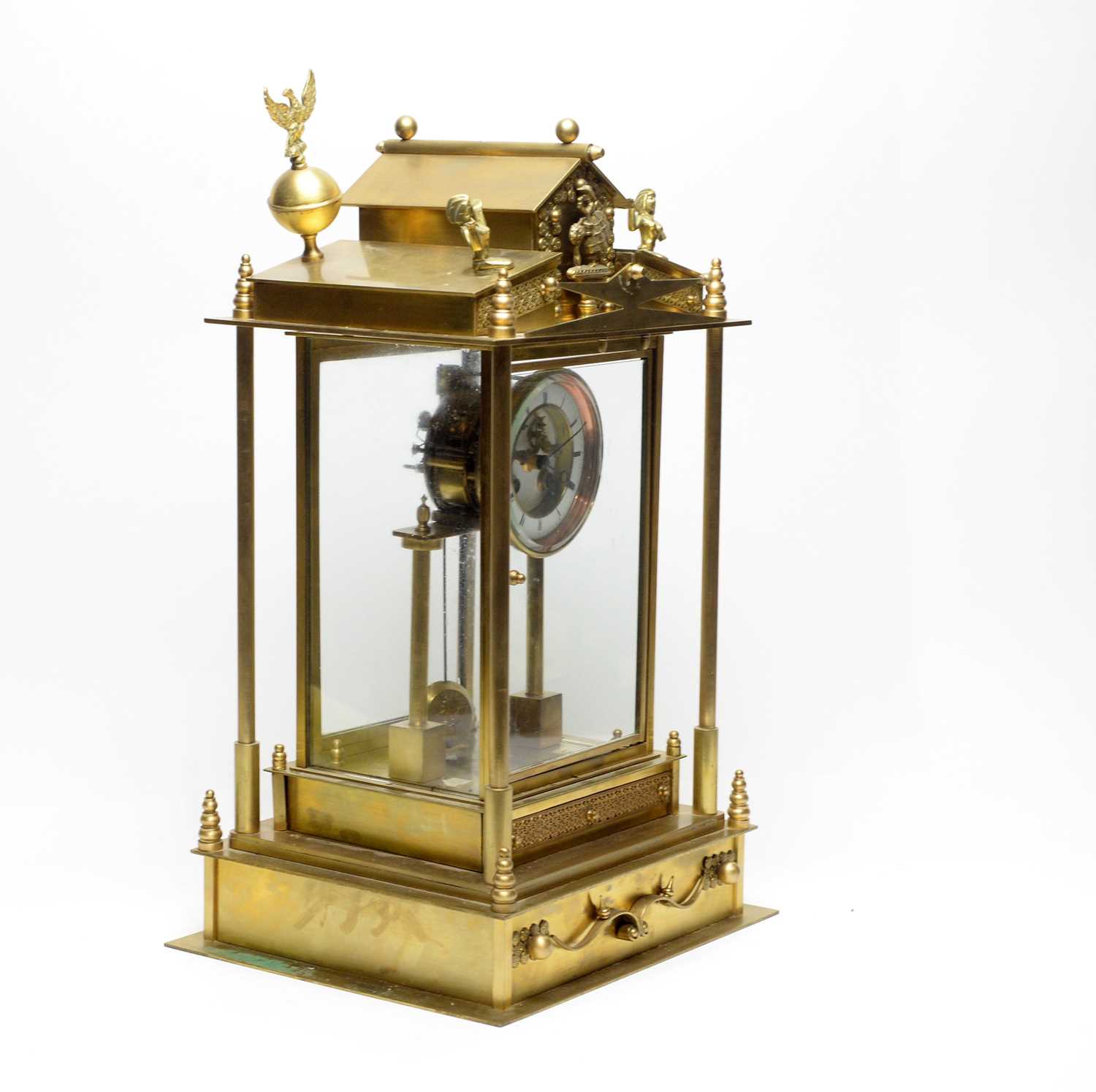 S Marti & Cie: a large and impressive French gilt four-glass mantel clock - Image 13 of 15