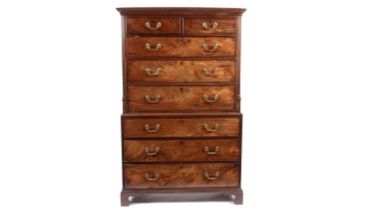 A Georgian mahogany chest-on-chest