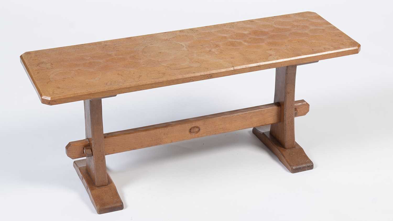 Alan 'Acornman' Grainger (of Brandsby): a rectangular adzed top coffee table