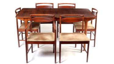 McIntosh of Kirkcaldy: A retro vintage mid 20th Century extending dining table and chairs