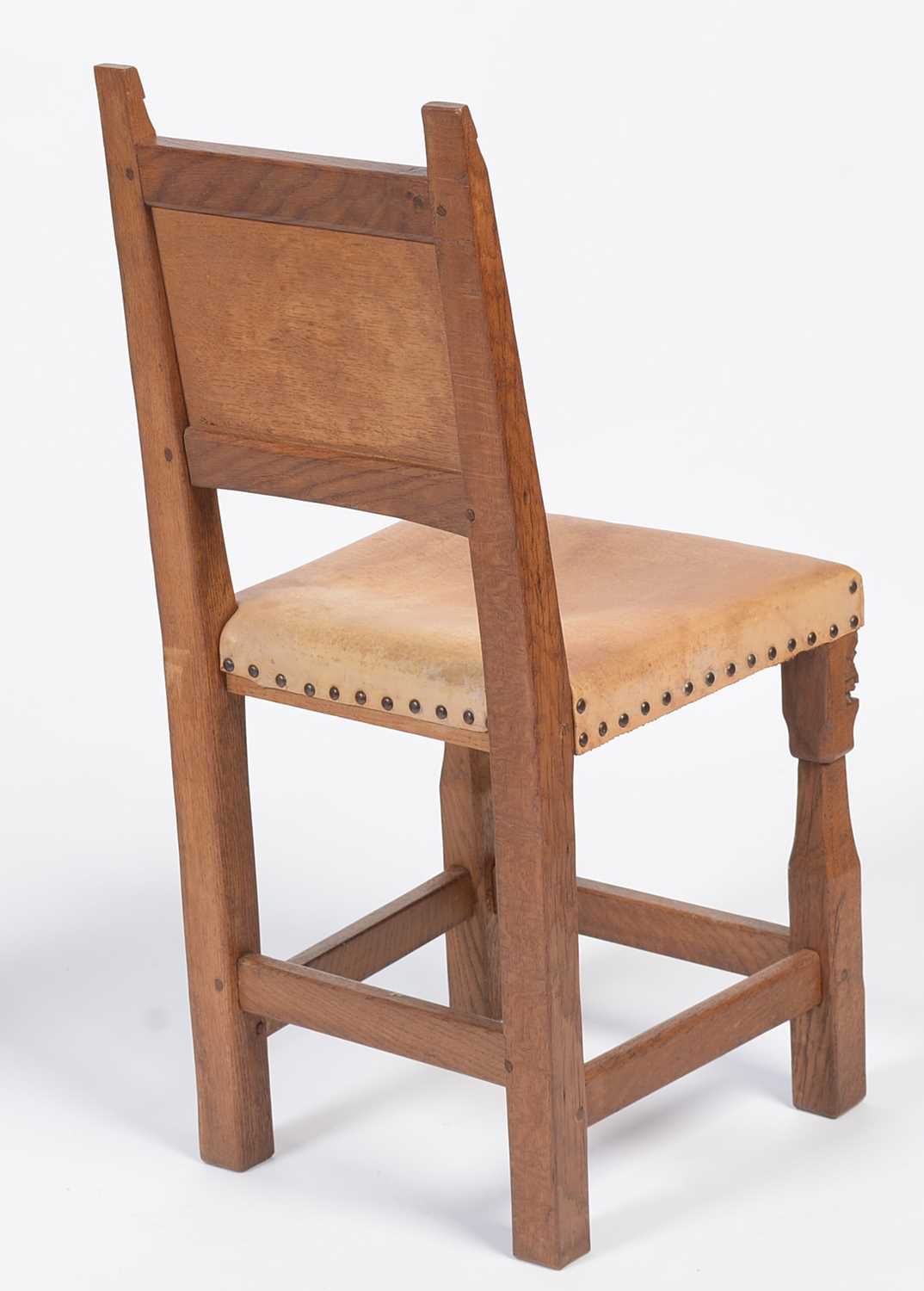 Thomas 'Gnomeman' Whittaker of Littlebeck: a set of six oak dining chairs - Image 2 of 8