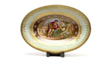 Sevres style oval dish