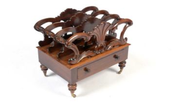 A Victorian rosewood three-division canterbury