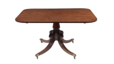 A Regency mahogany tilt-action breakfast table