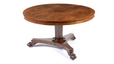 A William IV rosewood tilt-action breakfast table