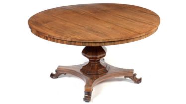 A William IV rosewood tilt-action breakfast table