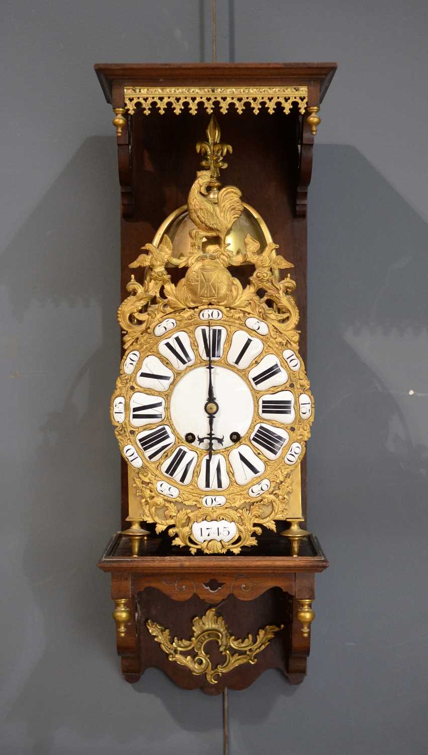 An ornate French brass hanging lantern clock, late 19th/20th Century - Image 13 of 13