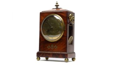 Barter, Southampton: a Regency mahogany and brass inlaid bracket clock.