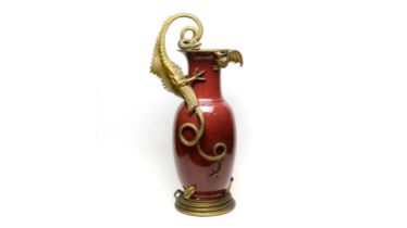 Chinese Ormolu mounted Sang de Boeuf vase