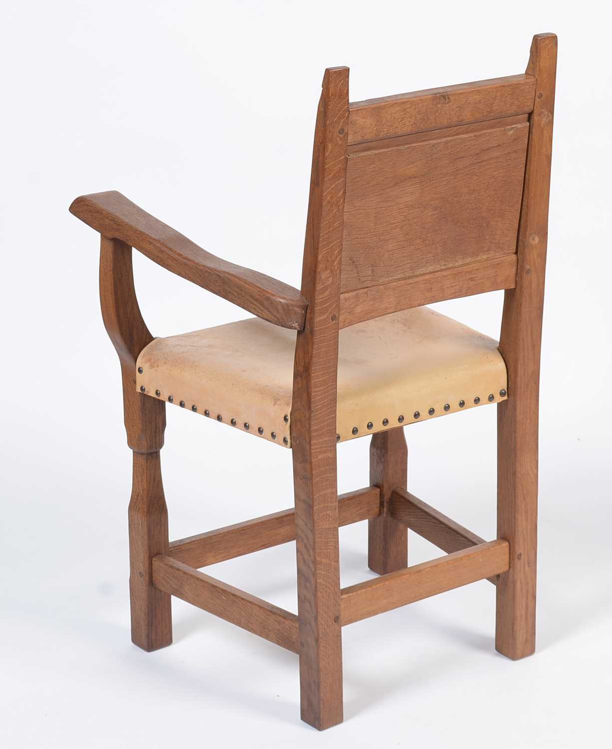 Thomas 'Gnomeman' Whittaker of Littlebeck: a set of six oak dining chairs - Image 5 of 8