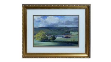 Edward Loxton Knight - Cloud Scudded Skies over a Farmstead | pastel