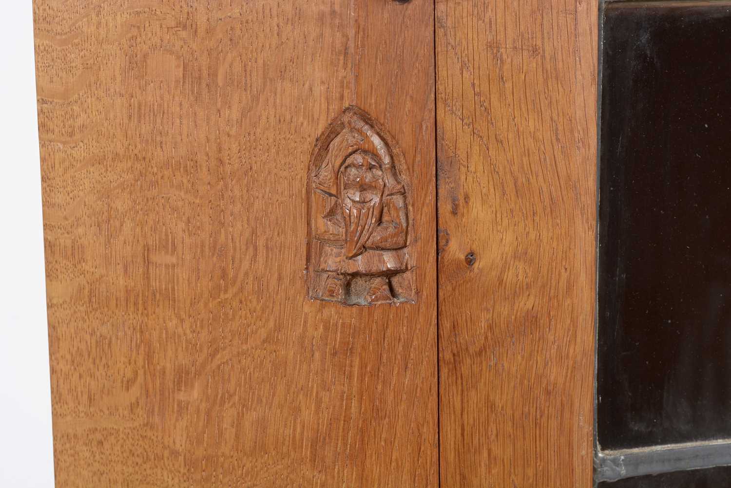 Thomas 'Gnomeman' Whittaker (of Littlebeck): an oak floor standing corner cupboard - Image 6 of 8