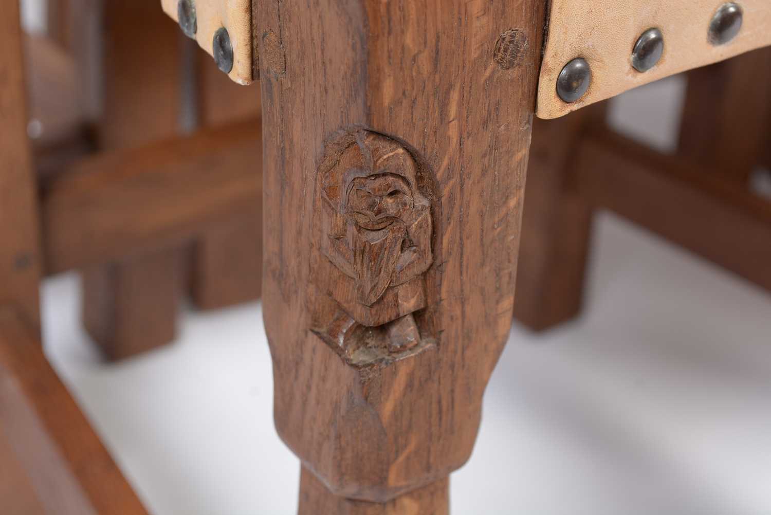 Thomas 'Gnomeman' Whittaker of Littlebeck: a set of six oak dining chairs - Image 6 of 8