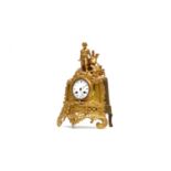 A late 19th Century French gilt metal mantel clock