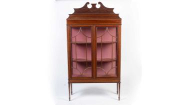 An Edwardian inlaid mahogany china cabinet