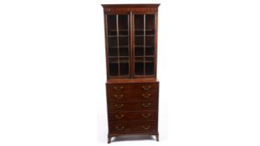 A Georgian mahogany secretaire bookcase