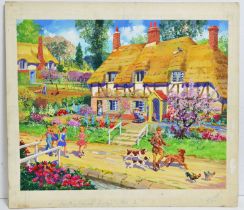 20th Century British - Illustration for a Jigsaw Puzzles; Country Scenes | gouache