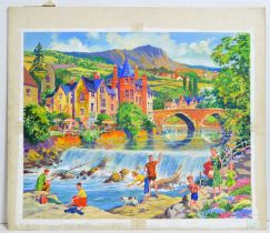 20th Century British - Illustrations for Jigsaws; Rural Days and Springtime | gouache