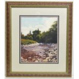 Richard Hobson - Sparkling Water and Stony Riverbed | watercolour