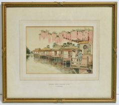 J. Rands - Japanese Ladies in their River Houses | watercolour