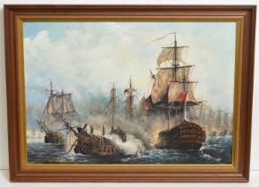 Herman von Ostendorf - The Battle of Trafalgar | oil