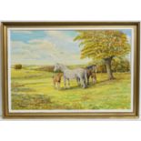 Stanley Clark - Horses and Their Foals Grazing | oil