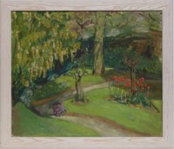 Cecil Drake - Spring Garden with Laburnum and Tulips | oil