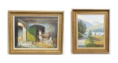 Spencer Coleman - Donkeys in the Stable, and A Lakeland Walk | acrylic