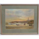 Walter Holmes - View of Cullercoats Bay | pastel