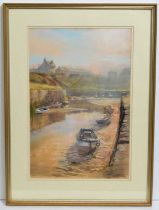 Walter Holmes - Seaton Sluice in the Late Sunshine | pastel