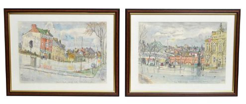 Charles Herbert "Charlie" Rogers - A pair of Gateshead street views | watercolour