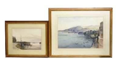 John Barrie Haste - The Bay of Sorrento, and The Harbour | watercolour