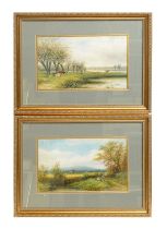 Leonard Lewis - A Pair of Autumnal Landscape Views | watercolour