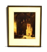 E. Mitchelson - Cathedral Interior | watercolour