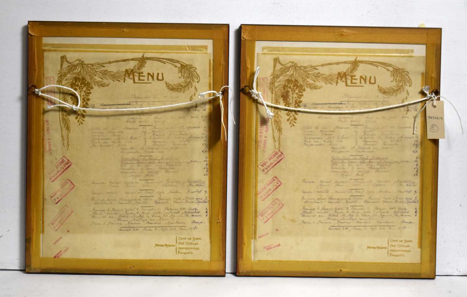 After Jules Georges Redon - Two 1920s luncheon menus for Memes Maisons | offset-lithographs - Image 2 of 4
