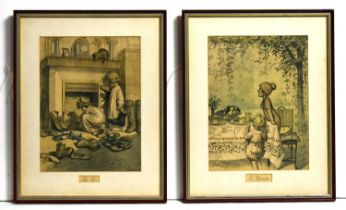 After Jules Georges Redon - Two 1920s luncheon menus for Memes Maisons | offset-lithographs