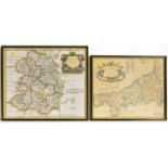 Robert Morden - Maps of Shropshire and Cornwall | hand-coloured engravings