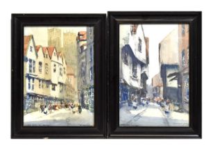 Victor Noble Rainbird - In Old York, and Shambles York | watercolour