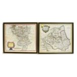 Robert Morden - Maps of Durham and Derbyshire | hand-coloured engravings