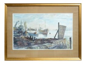 Albert Henry Herbert - River Tyne at 'Smiths' North Shields | watercolour