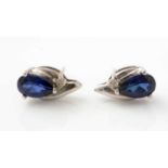 A pair of sapphire and diamond earrings