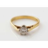A solitaire diamond ring