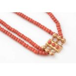 A two strand coral necklace